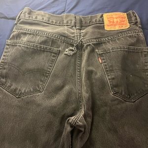 Black Distressed Levi Jeans